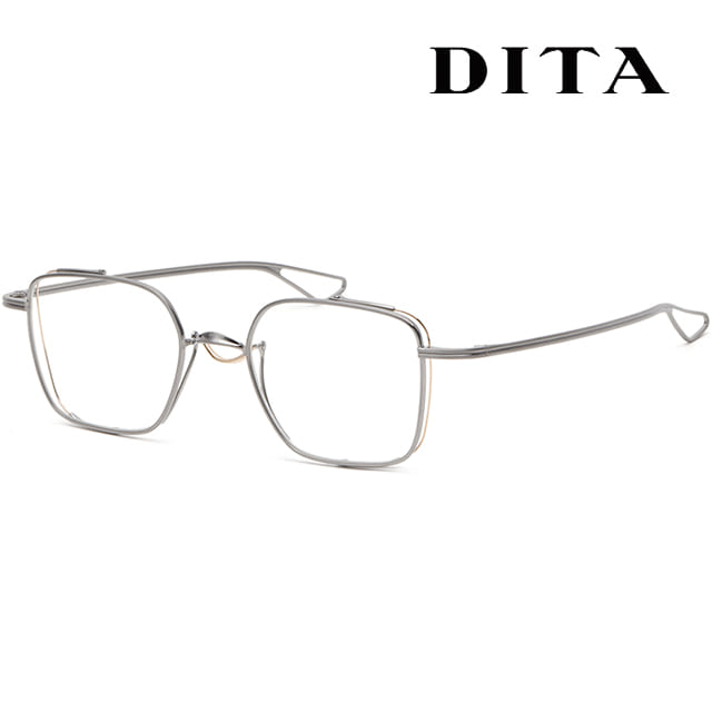 디타 안경테 DTX124-49-01 새들노즈 명품 티타늄 실버 자외선차단 클리어렌즈