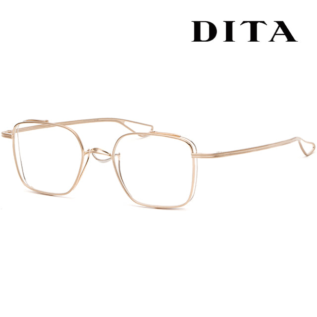 디타 안경테 DTX124-49-02 새들노즈 명품 티타늄 골드 자외선차단 클리어렌즈